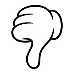 Obraz premium White Thumbs Down Gesture Icon for Disapproval