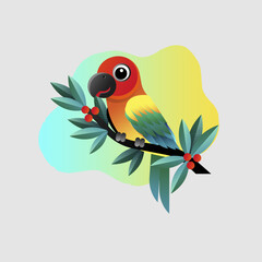 beautiful colored parrot vect...