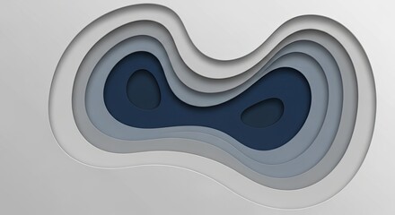 Abstract Topographic Layers with Gradient Tones and Shadows