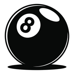 black billiard ball isolated