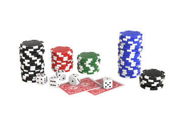 The pocker casino chips of the different colors. Pile of Casino pocker gambling chips. Casino or pocker chips isolated on transparency background.	