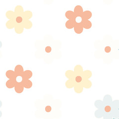 Colorful seamless floral pattern with pink flowers and decorative spring design