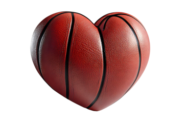 Hyperrealistic heart shaped basketball design for creative projects