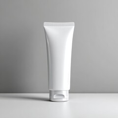 A clean, minimalist photo of a cosmetic tube against a plain background, perfect for showcasing product design