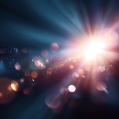 Abstract Vector of Sunlight Shine with Lens Flare on White Background