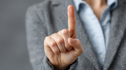 Hand shows the sign of the top service .