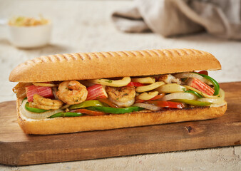 seafood sandwich closeup