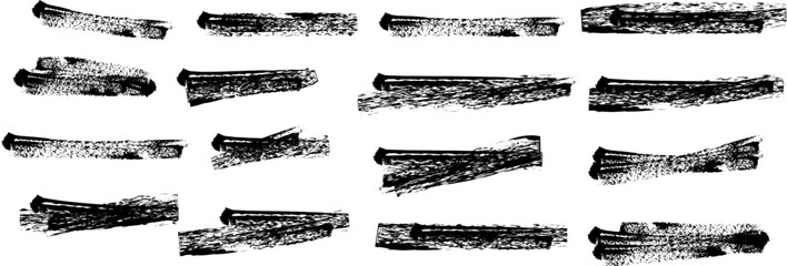 Black Paint Brush Strokes Texture Set