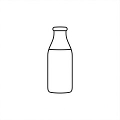 Illustration of a simple outlined bottle with liquid inside on a white background