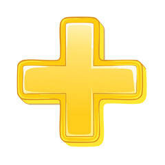 Obraz premium Bright Yellow Cartoon Plus Sign Hand Drawn Style Illustration Symbolizing Addition and Positivity