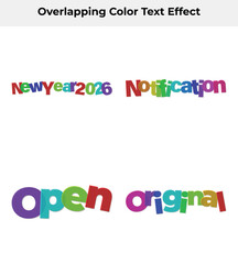 Colorful Letters on White, Overlapping Words Isolated on White Background