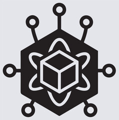 nanobot science icon silhouette vector art illustration, Black Nanorobot Icon with Tentacles and Claws