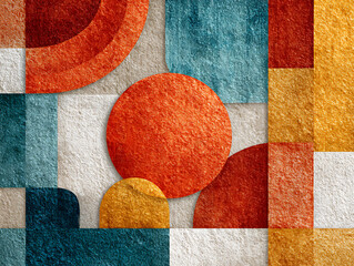 minimalist abstract art warm tones cool hues geometric composition textured surface modern wallpaper