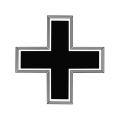 Fototapeta premium Black and white vector icon of the Iron Cross, a historic German military decoration