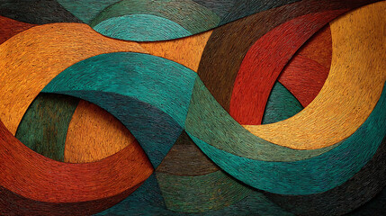 impasto oil painting swirls thick paint strokes earthy tones geometric abstract art background