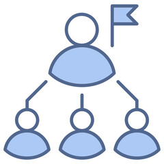 Team Leadership Blue Icon