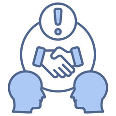 Conflict Resolution Blue Icon