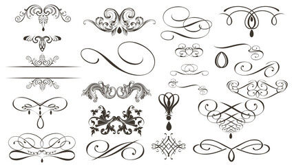 Elegant scrollwork dividers perfect for vintage document decoration.