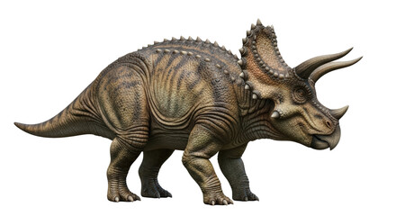 Obraz premium Realistic triceratops dinosaur isolated on transparent background