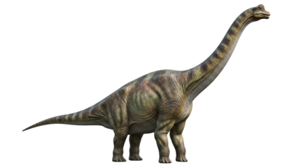 A realistic brachiosaurus dinosaur isolated on transparent background