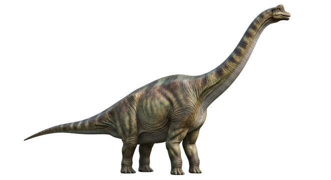 A realistic brachiosaurus dinosaur isolated on transparent background