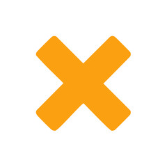Obraz premium Vibrant Orange X Mark Symbol for Close, Incorrect, or Cancellation Icon