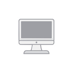 Fototapeta premium Minimalist illustration of a gray computer monitor with white border