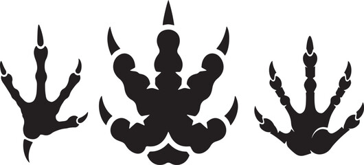 Falcon Paw Print Silhouette Vector Clipart Design