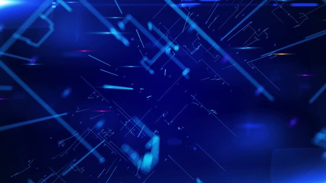 Abstract futuristic neural data network showing blockchain supply chain smart contract business integration with AI and machine learning.