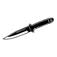silhouette photo of throwing knife with white background