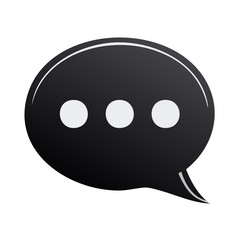 Fototapeta premium Dark Speech Bubble with Three Dots representing conversation or a message is typing