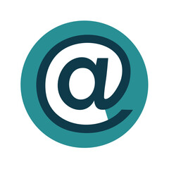 Obraz premium At sign symbol in circle design, digital email communication concept, isolated