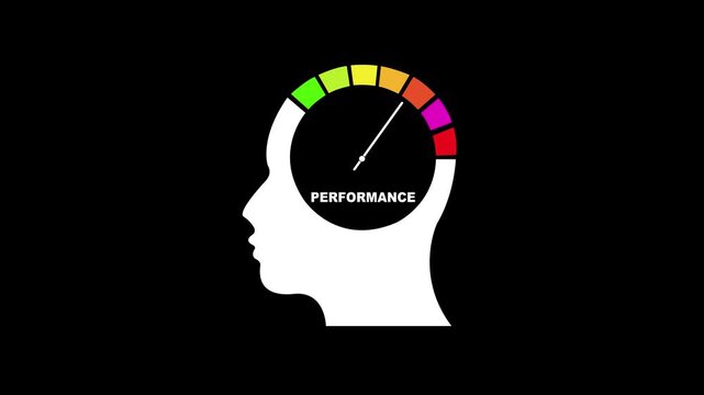 Human Head With performance. performance meter icon. Abstract Illustration for creative thinking, strategic planning technology, and Futuristic vision.