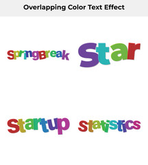 Colorful Text with Springbreak, Star, Startup, Statistics on White