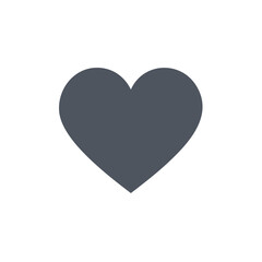 Simple Flat Gray Heart Symbol for Romance Love and Social Media Likes