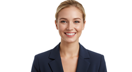 Smiling Young Professional Woman in Business Attire