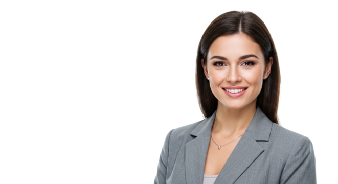 Smiling Young Professional Woman in Business Attire