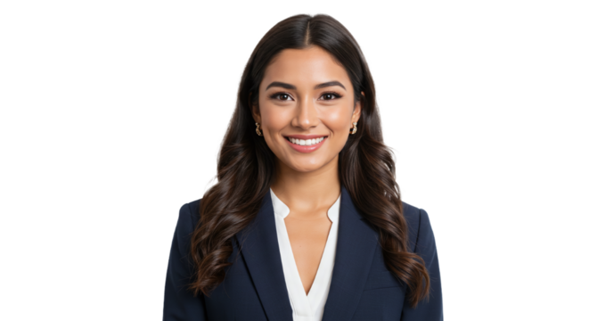 Smiling Young Professional Woman in Business Attire