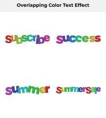 Colorful Words Graphics Subscribe, Success, Summer and Summersale on White