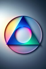 Colorful Abstract Circle with Geometric Triangle Shape Design Element