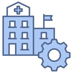 Hospital Management Blue Icon