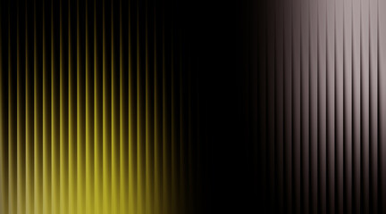 Vertical ribbed texture with yellow and grey gradient on black background abstract