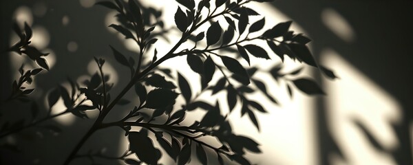 Geometric Shadow Patterns of Leaves on a Wall in Soft Lighting