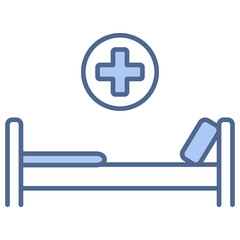Fototapeta premium Hospital Bed Blue Icon