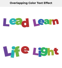 Lead Learn and Life Light Overlapping Colorful Typography on White Background