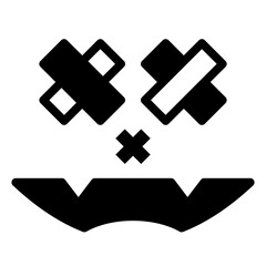 scary face solid black