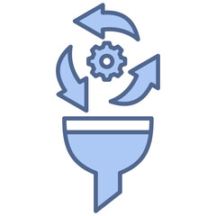 Workflow Refinement Blue Icon