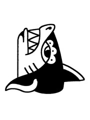 VINTAGE SHARK HEAD TATTOO FLASH TRADITIONAL DESIGN