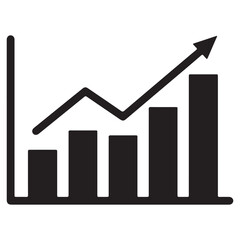 Business Growth Chart Icon Representing Financial Success and Upward Trends for Investment and Market Analysis Vector Illustration