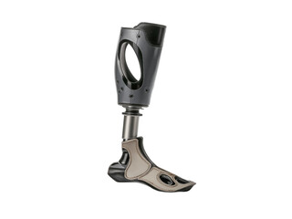 Prosthetic Leg Black Gray and Tan isolated on a transparent background